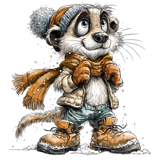 Bügelbild Winter Erdmännchen #1