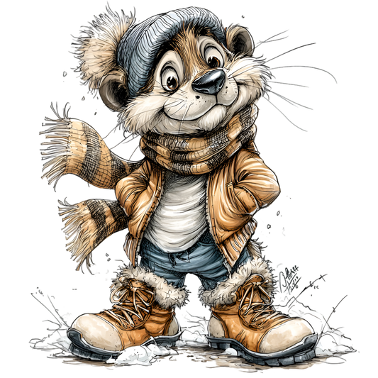 Bügelbild Winter Erdmännchen #2