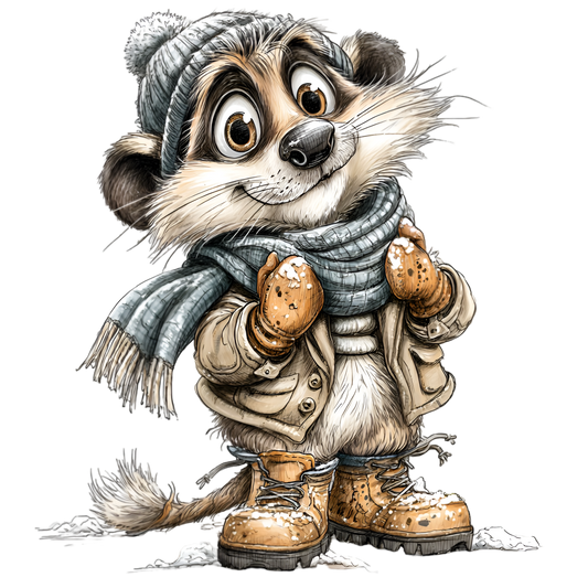 Bügelbild Winter Erdmännchen #3