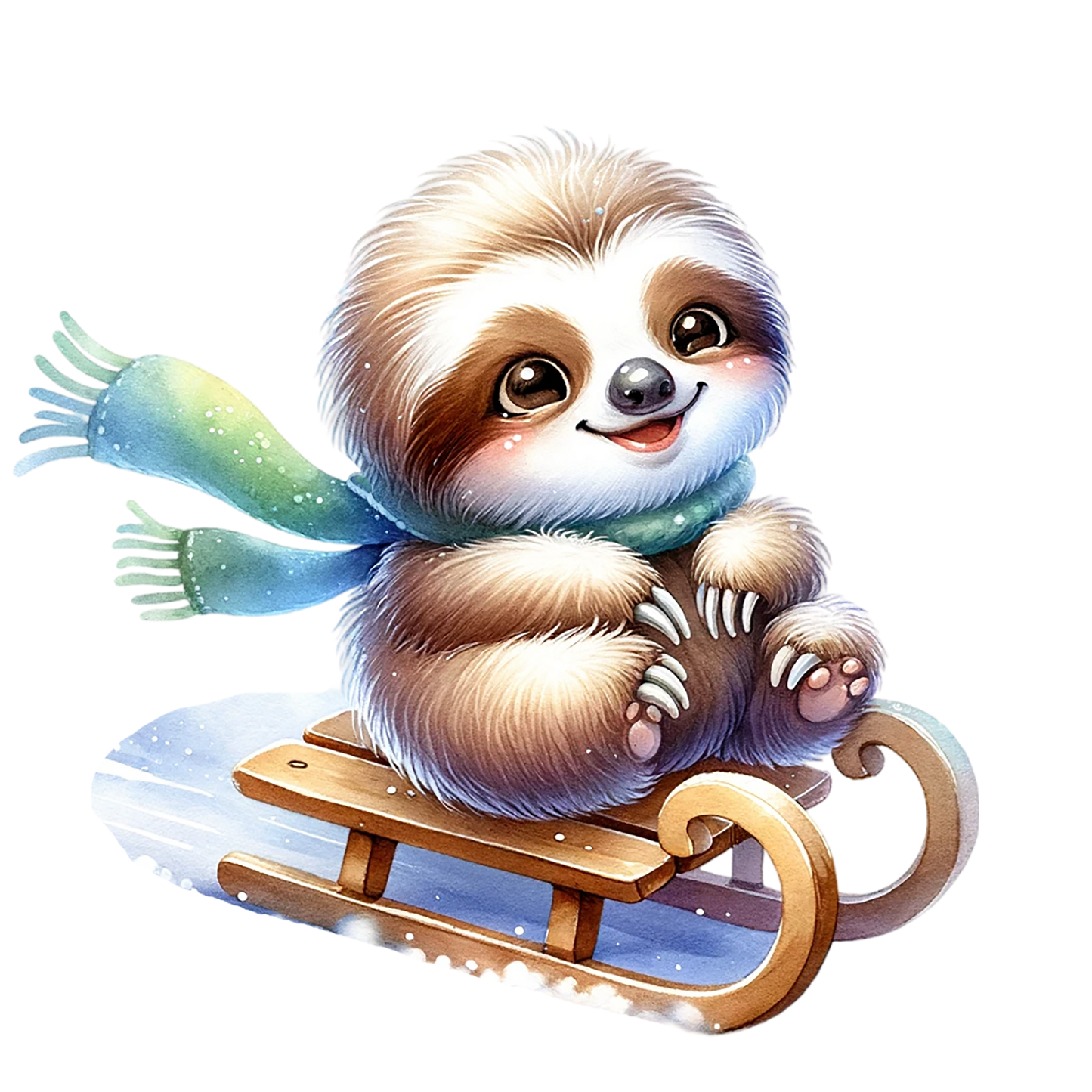 Iron-on image of a fox doing sports in winter