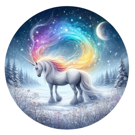 Bügelbild Winter Wonderland Einhorn #1