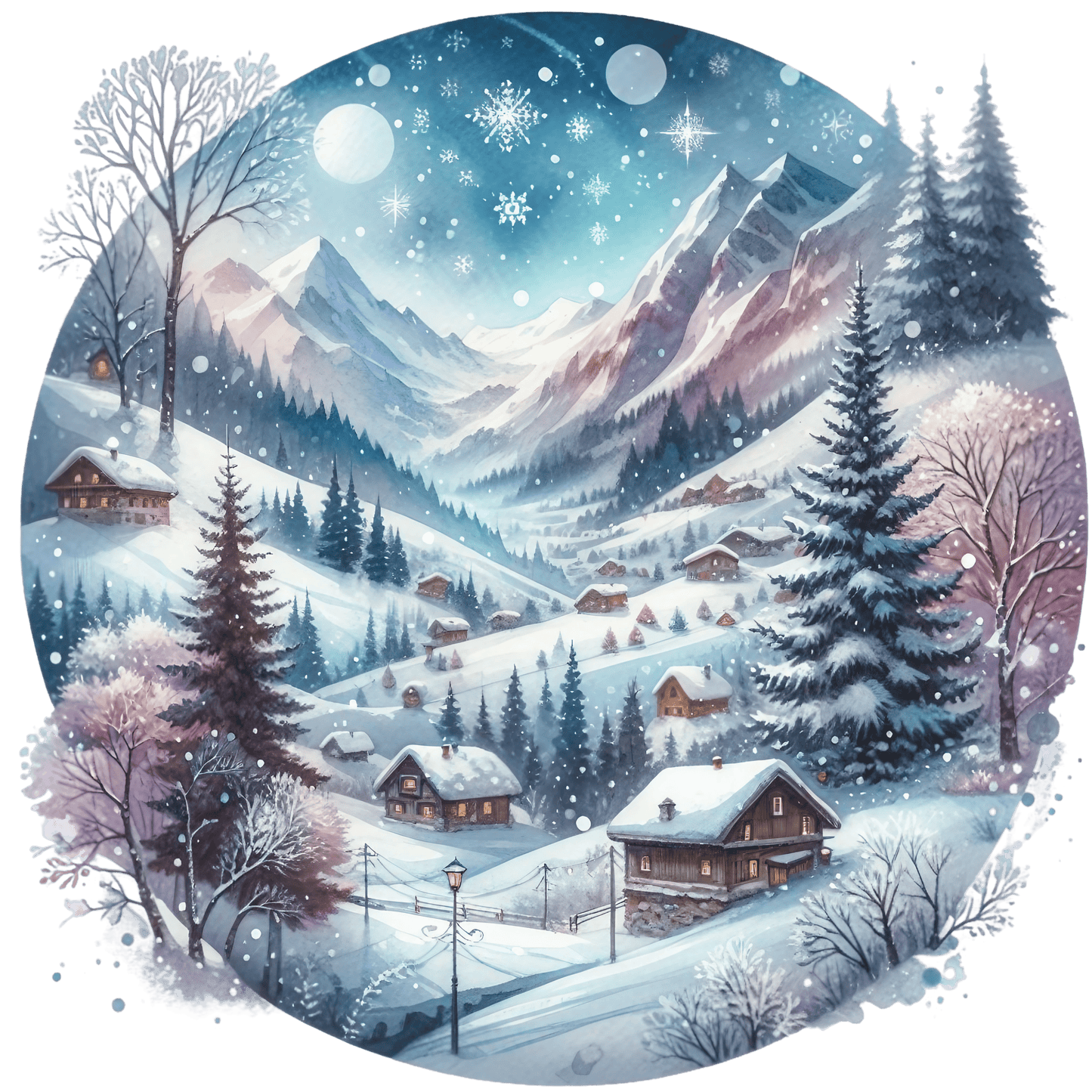 Bügelbild Winterlandschaft #13
