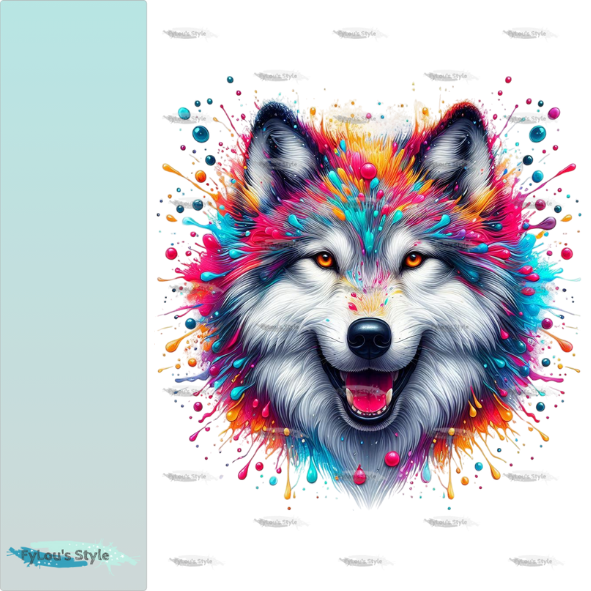 Bügelbild Wolf 3D bunt #1 Fylou's Style