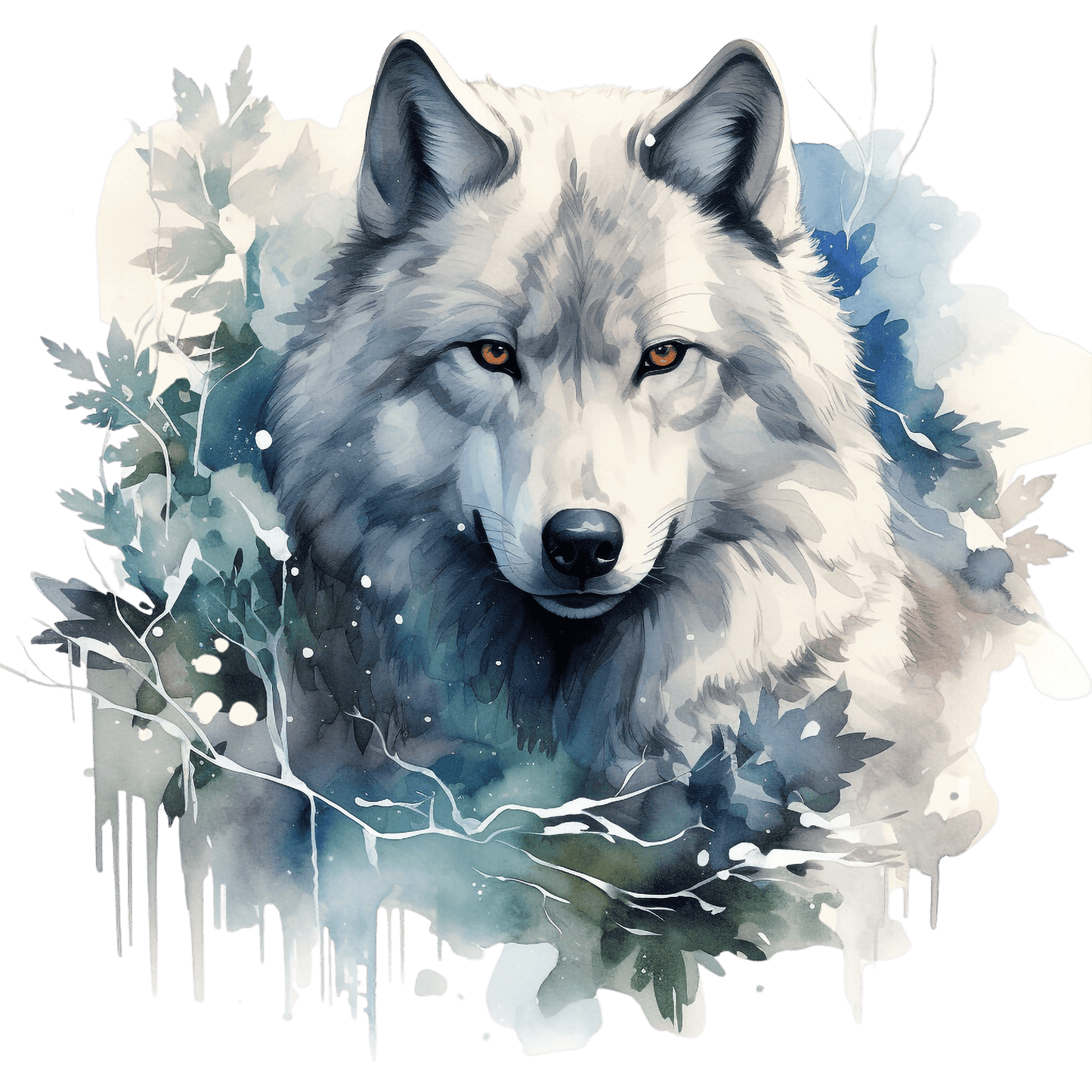 Bügelbild Wolf im Winter