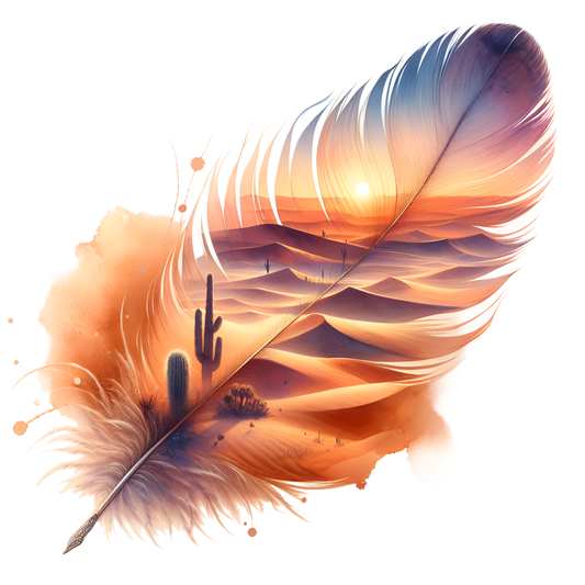 Bügelbild Wüste Feder