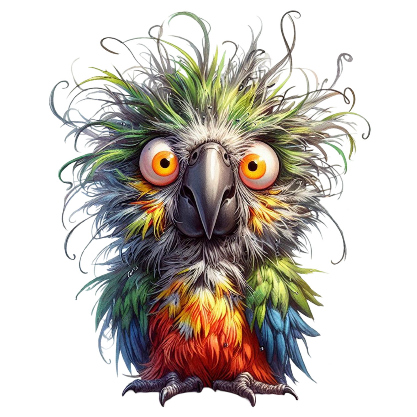 Bügelbild Zerzauster Papagei