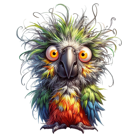 Bügelbild Zerzauster Papagei