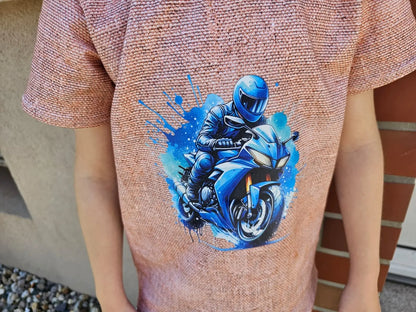 Bügelbild Motorrad Blau Fylou's Style