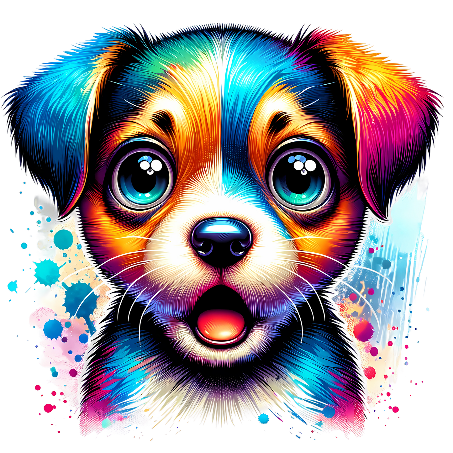 Bügelbild Color Splash Puppies #9 Fylou's Style