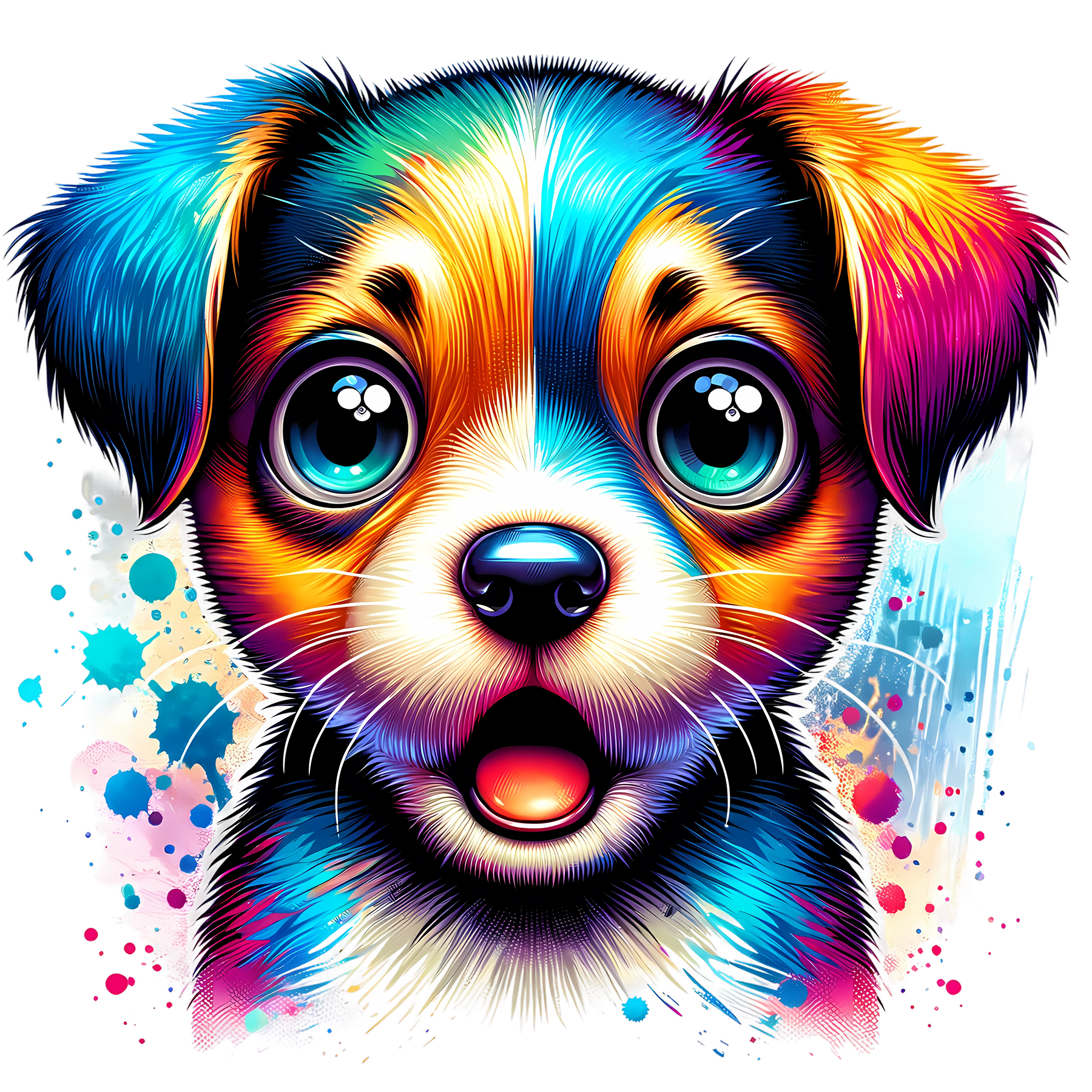 Bügelbild Color Splash Puppies #9 Fylou's Style