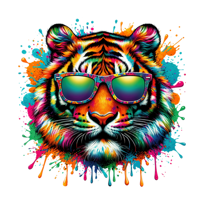Bügelbild  Colorful  Cool Tiger Fylou's Style