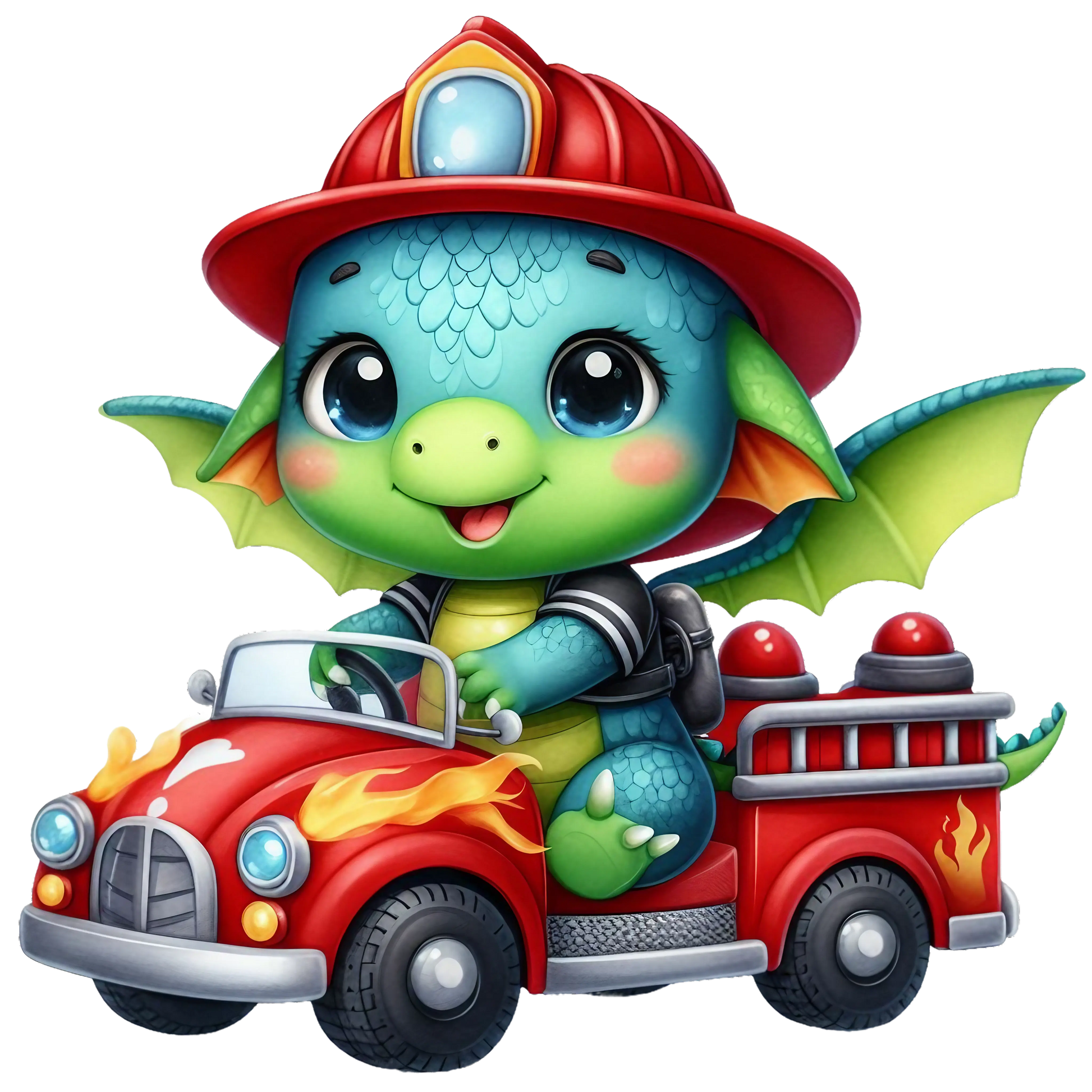 Bügelbild Drache Feuerwehr #1 Fylou's Style