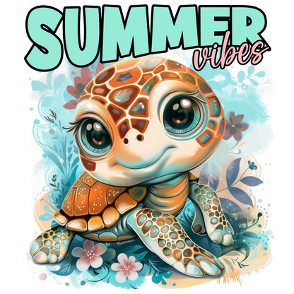 Bügelbild Summer Vibes Schildkröte Fylou's Style