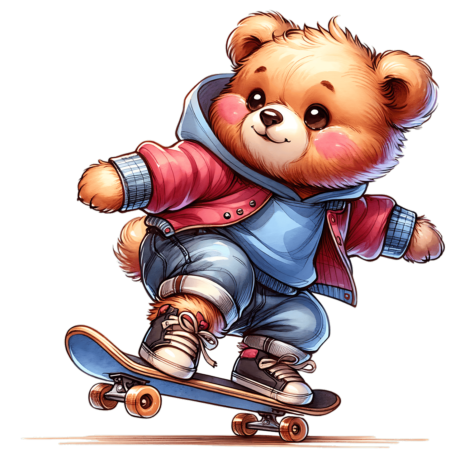 Iron-on Image Skateboarder Bear #2