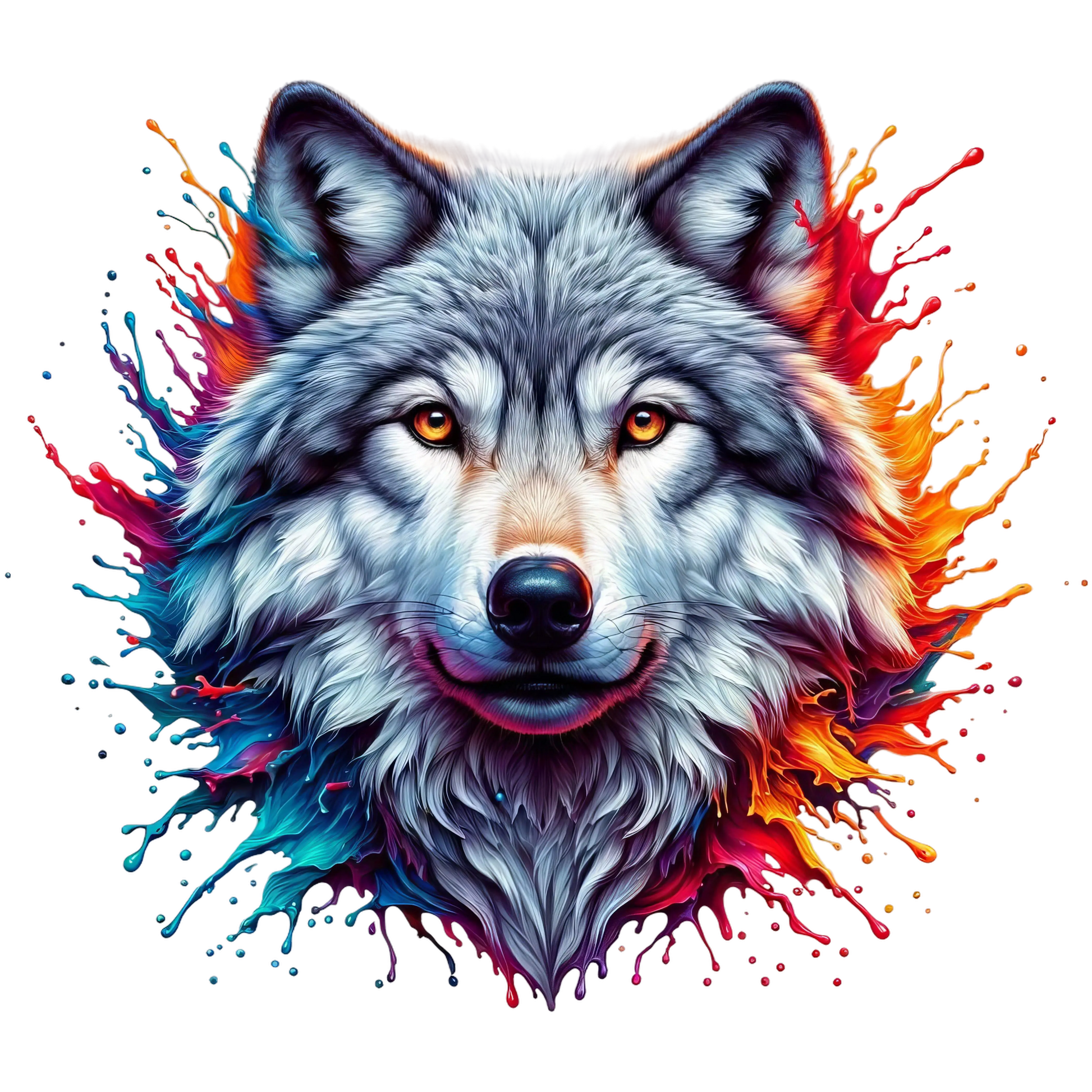 Bügelbild 3D Wolf #7 Fylou's Style