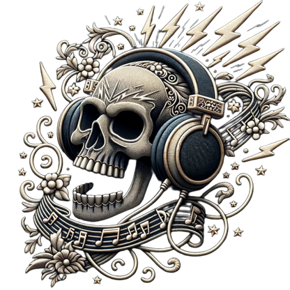 Bügelbild Kopfhörer Skull Fylou's Style