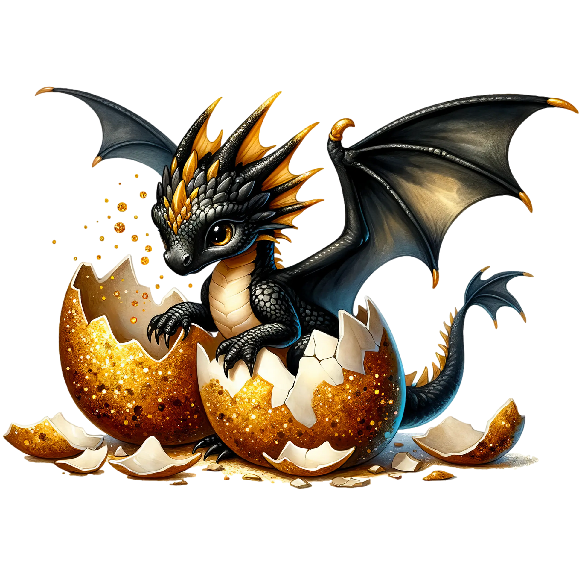 Bügelbild  Black&Gold Drache #5 - Fylou's Style