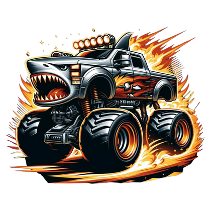 Bügelbild Monster Truck Hai #1 Fylou's Style