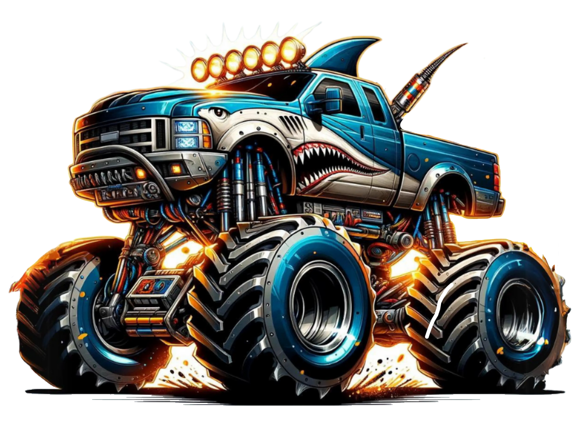 Bügelbild Monster Truck Hai #2 Fylou's Style