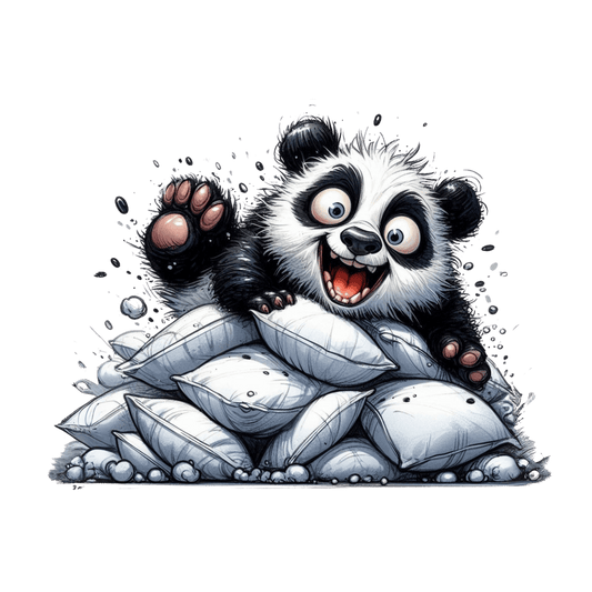 Bügelbild aufgeregter Panda