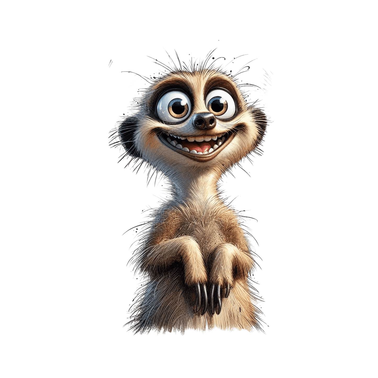 Bügelbild aufgeregtes Erdmännchen