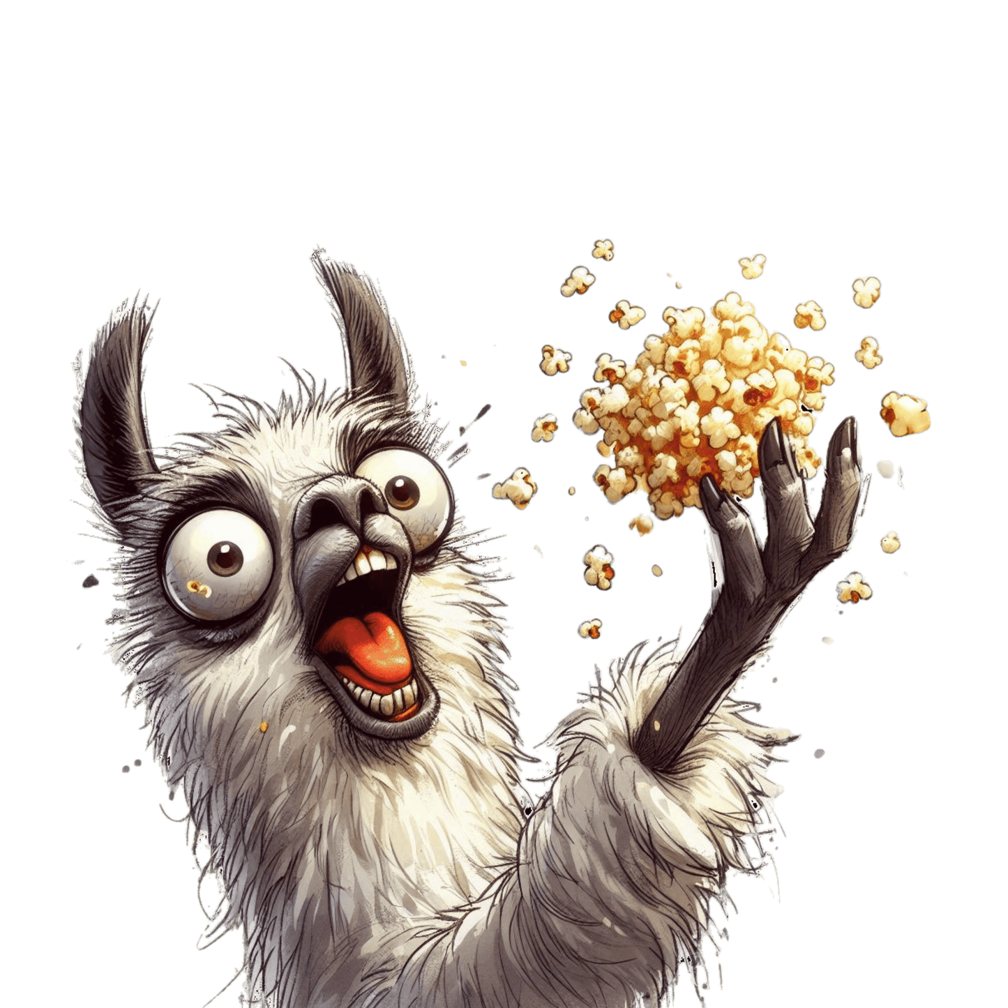 Bügelbild aufgeregtes Lama