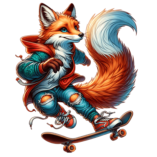 Iron-on image Skateboarder Fox