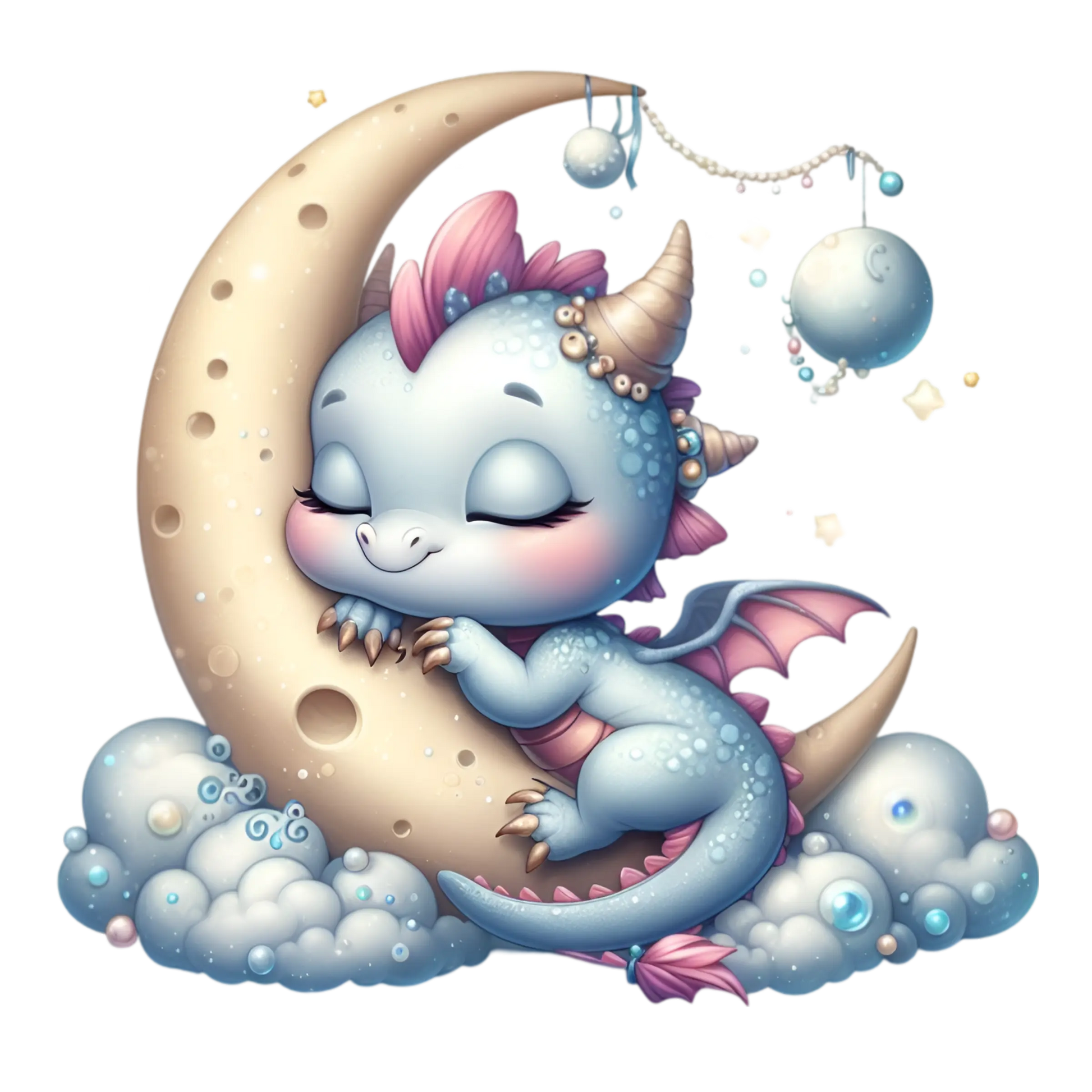 Bügelbild Drache auf Mond #3 - Fylou's Style