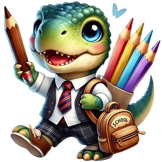 Bügelbild Dinosaurier geht zur Schule  #14 Fylou's Style