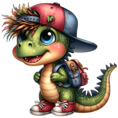Bügelbild Cooler Dino geht zur Schule #10 Fylou's Style