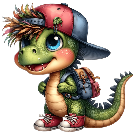 Bügelbild Cooler Dino geht zur Schule #10 Fylou's Style