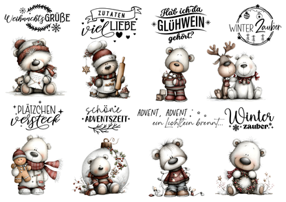 Rub On Bogen A4 Weihnachten bären