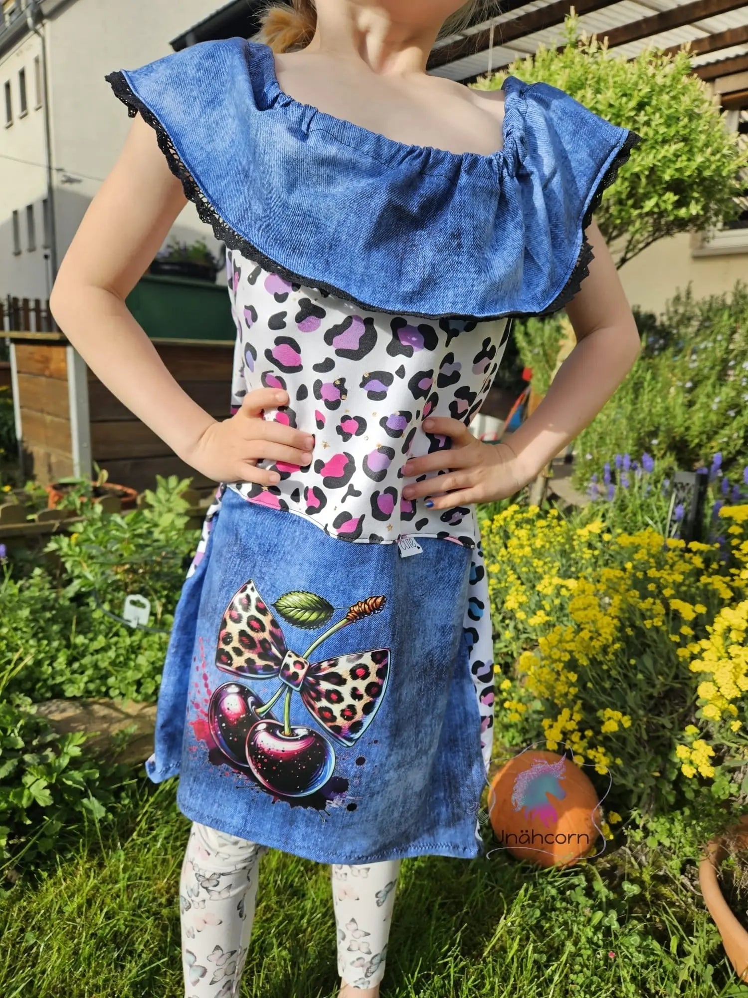Bügelbild Leopard Kirsche Fylou's Style
