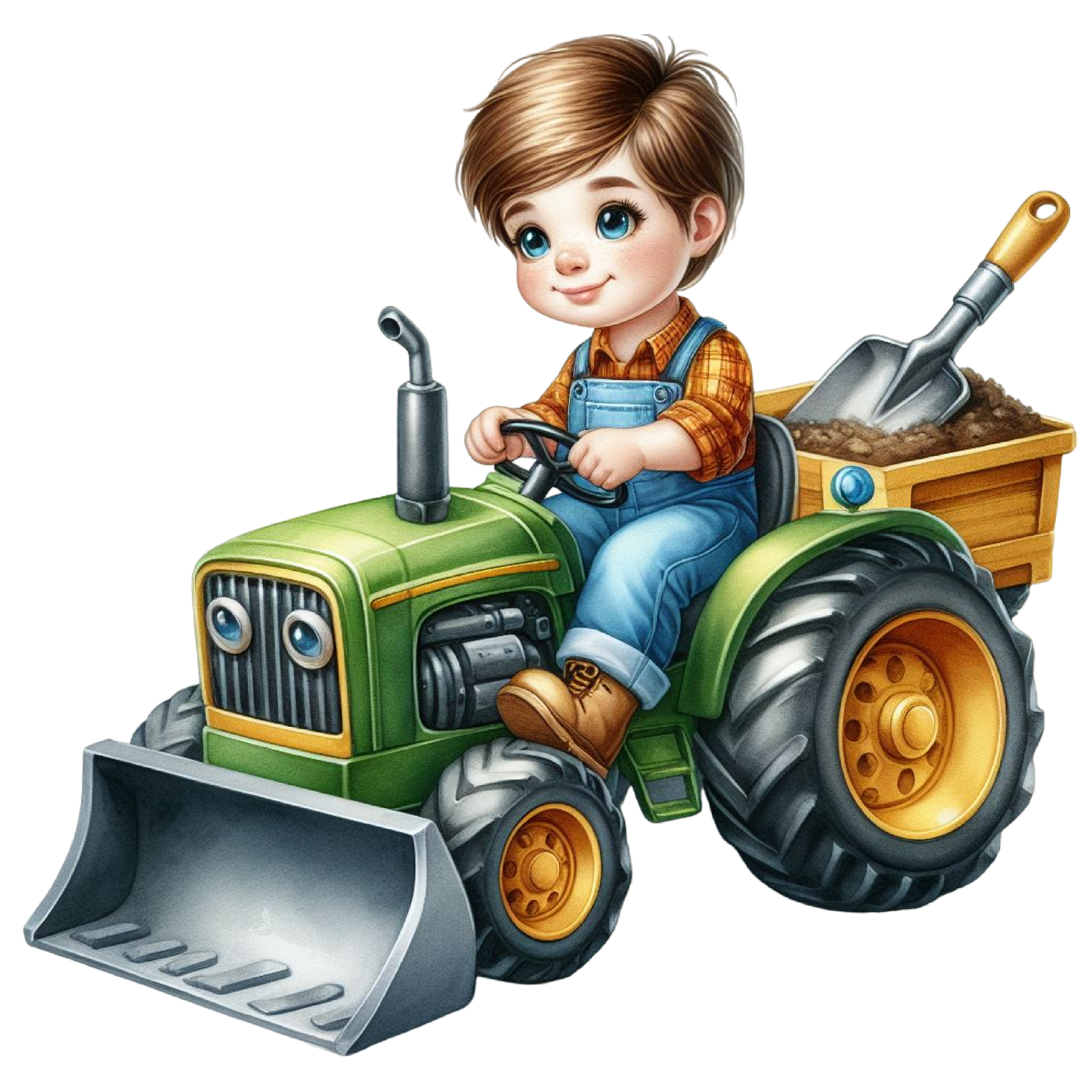 Iron-on Image Boy on Tractor #13