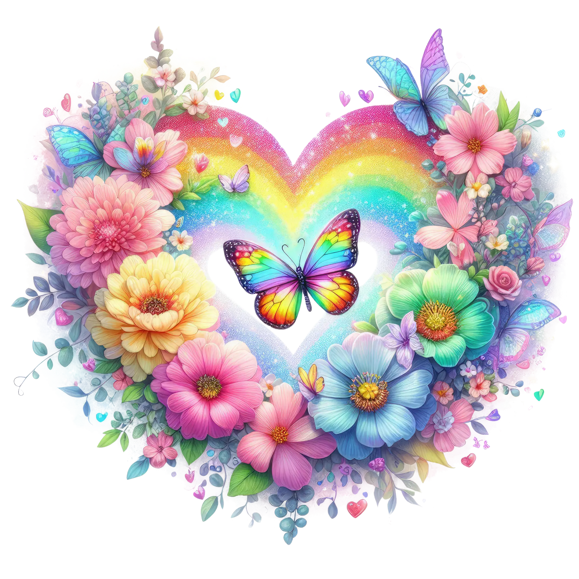 Bügelbild Glitzer Regenbogen Schmetterling #3 Fylou's Style