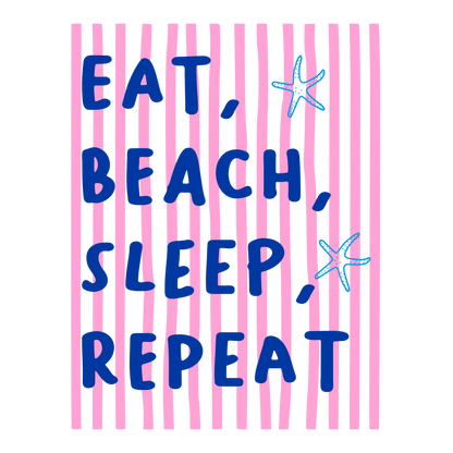 Bügelbild  Eat Beach Sleep Repeat