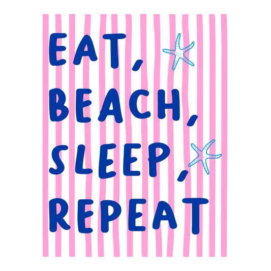 Bügelbild  Eat Beach Sleep Repeat