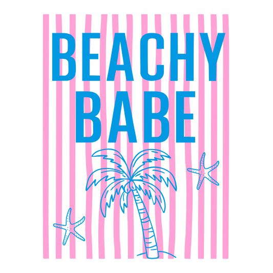 Bügelbild  Beachy Babe Retro