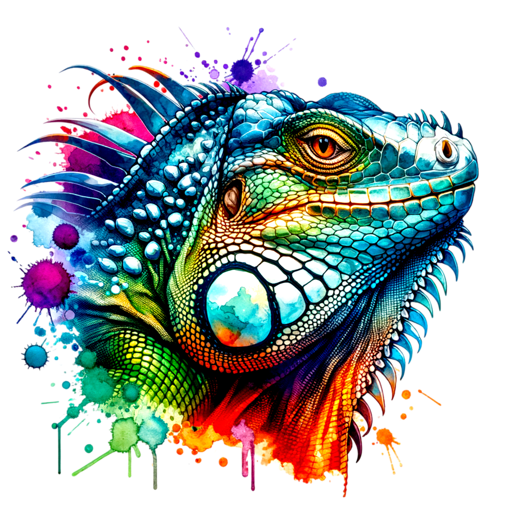 Iron-on image Leguan Colorful