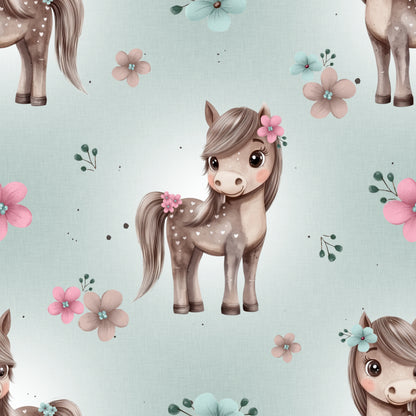 Bio Jersey Blumen Pony