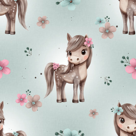 Bio Jersey Blumen Pony