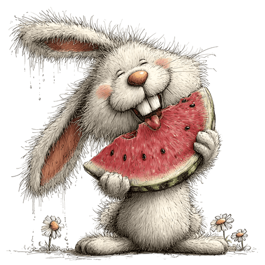 Bügelbild Lustiger Sommer Hase #1