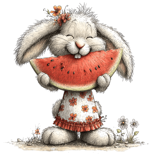Bügelbild Lustiger Sommer Hase #2