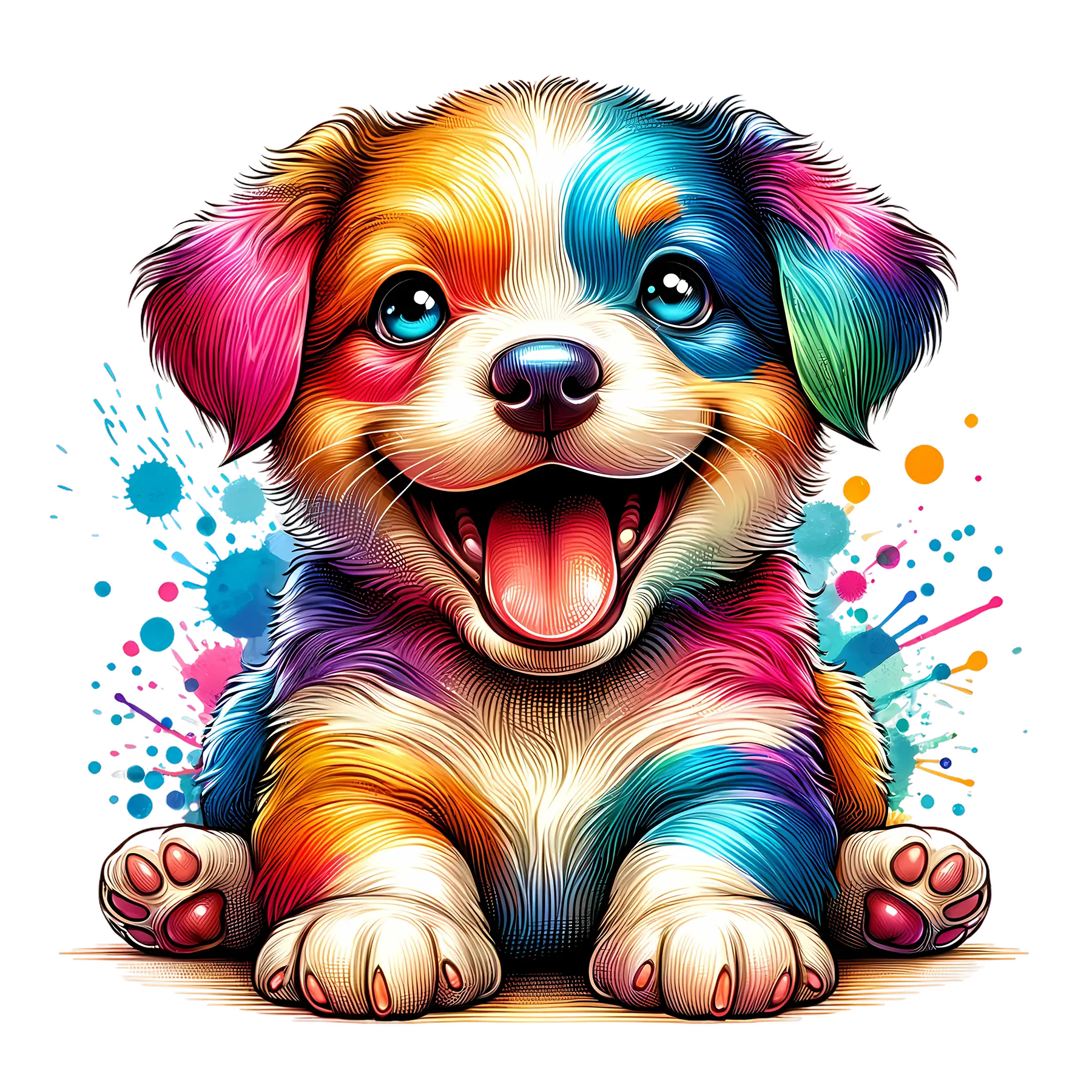 Bügelbild Color Splash Puppies #1 Fylou's Style