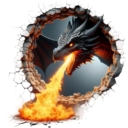 Bügelbild 3D Drache schwarz #10 Fylou's Style