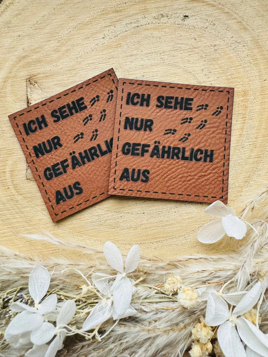 Kunstleder Label ich sehe nur gefährlich aus Fylou's Style