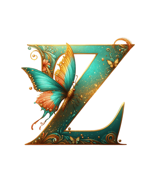 Iron-on Letter Z Butterfly