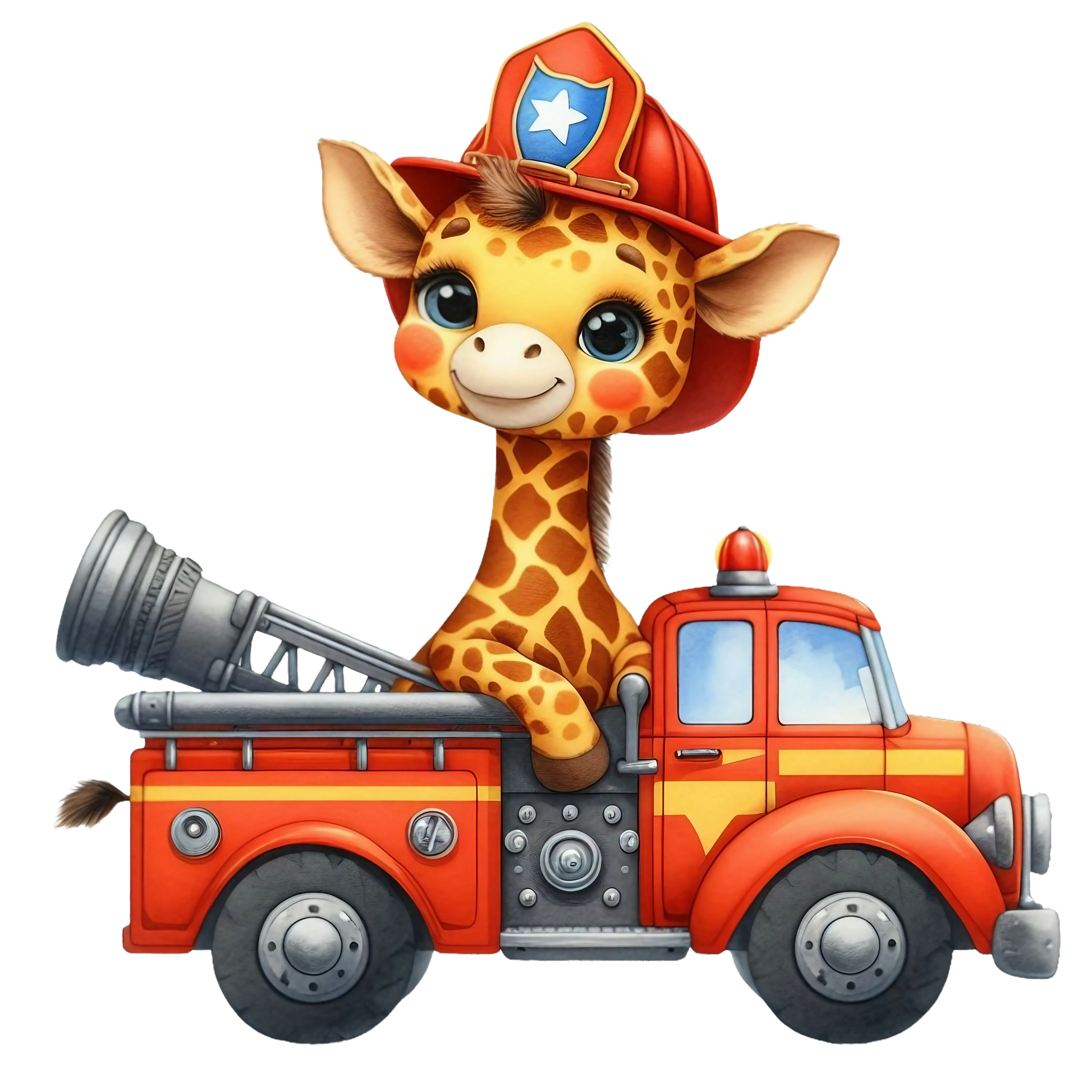 Bügelbild Giraffe Feuerwehr #7 Fylou's Style