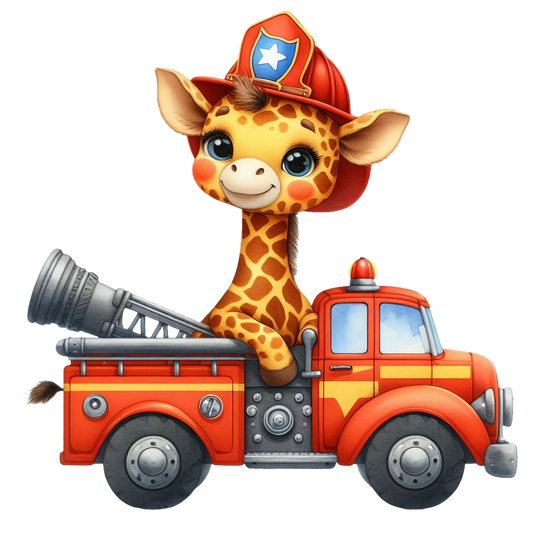 Bügelbild Giraffe Feuerwehr #7