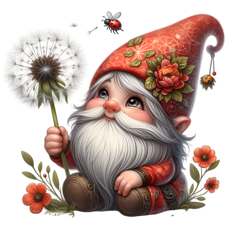 Iron-on Dandelion Gnome #9